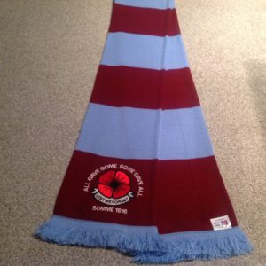 LEST WE FORGET.LTD EDITION.FREE POST SCUNTHORPE UNITED EMBROIDERED POPPY SCARF 